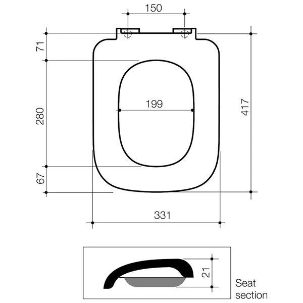 Caroma Cube Soft Close Toilet Seat - White WITH GERMGARD - Image 2