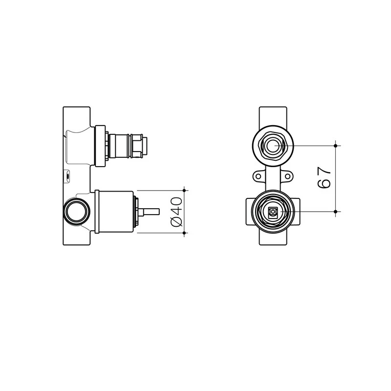 Caroma EasySwitch Universal Bath / Shower Mixer With Diverter Inwall Body - Image 2