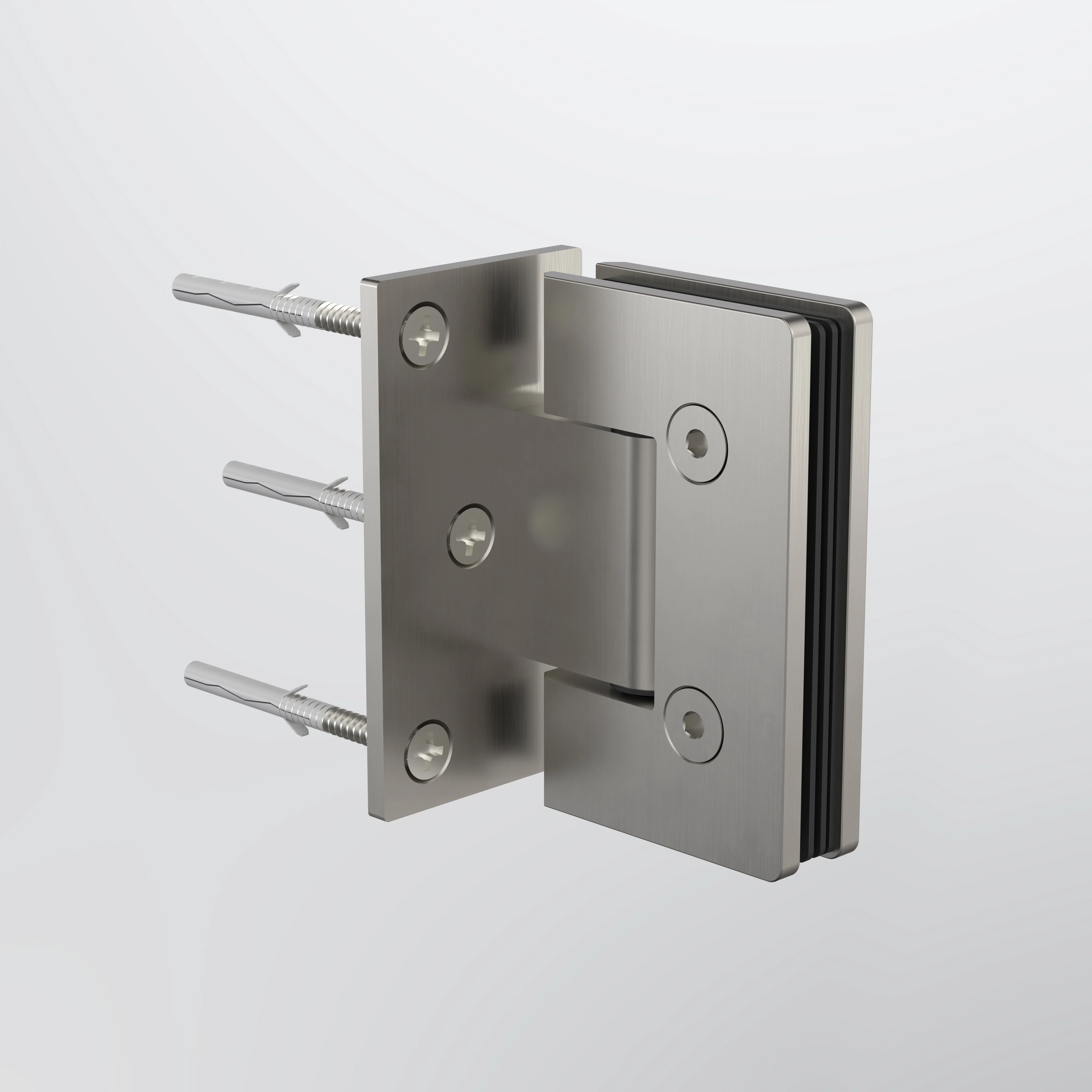 Caroma Glass to Wall Shower Door Hinge - Brushed Nickel - Image 2