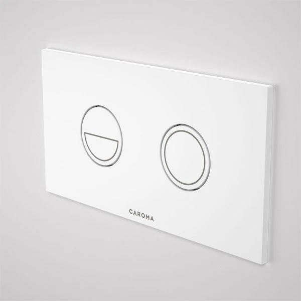 Caroma Invisi Series II Round Dual Flush Plate & Buttons (Metal) - White