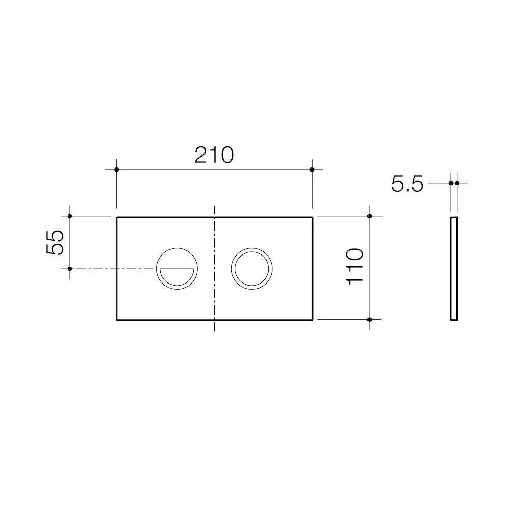 Caroma Invisi Series II Round Dual Flush Plate & Buttons (Metal) - Black & Chrome - Image 2