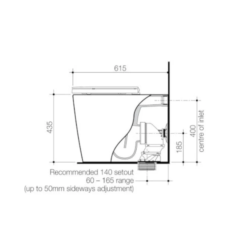 Caroma Liano Easy Height Cleanflush Toilet Pan only - Image 3