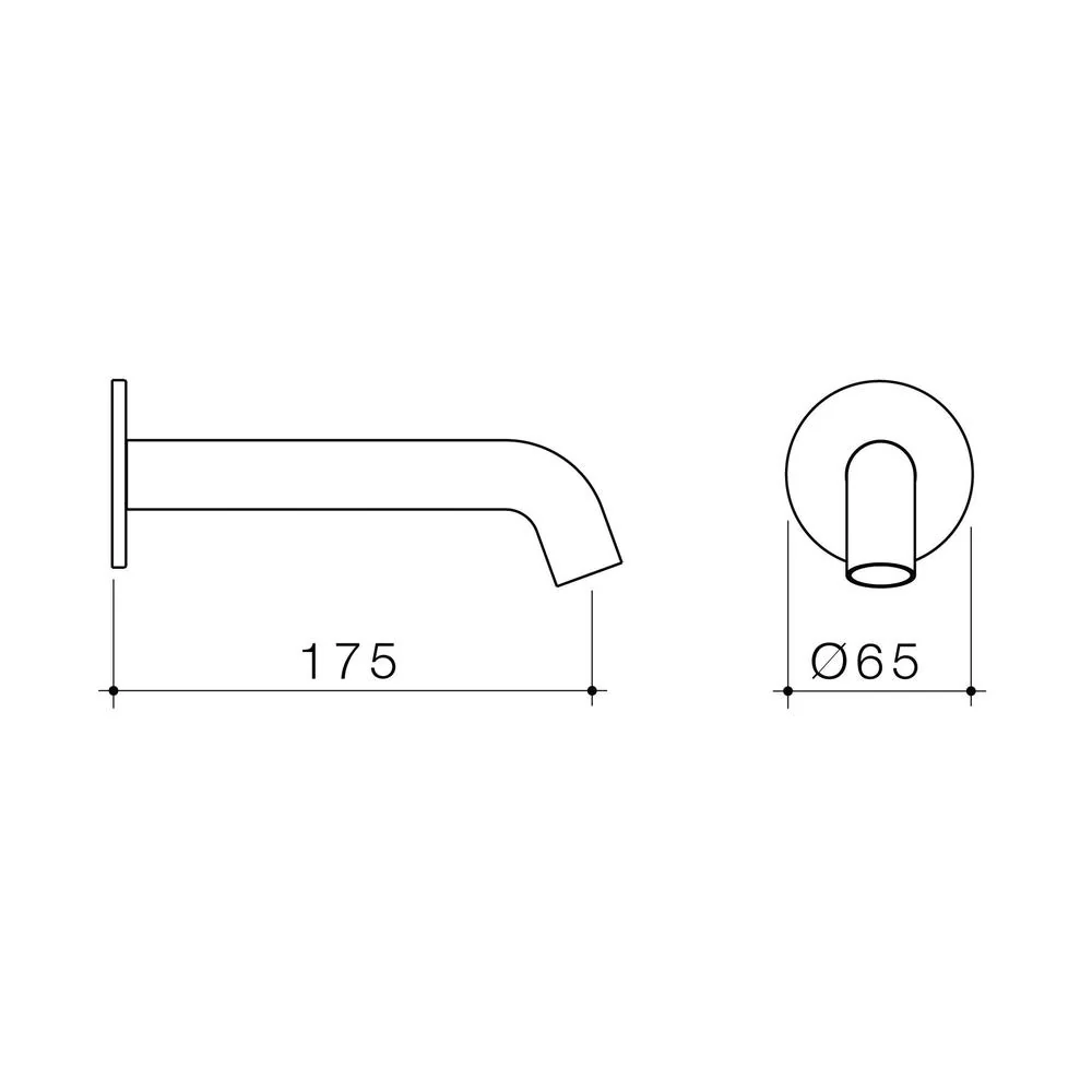 Caroma Liano II 175mm Basin/Bath Outlet - Matte Black - Image 2