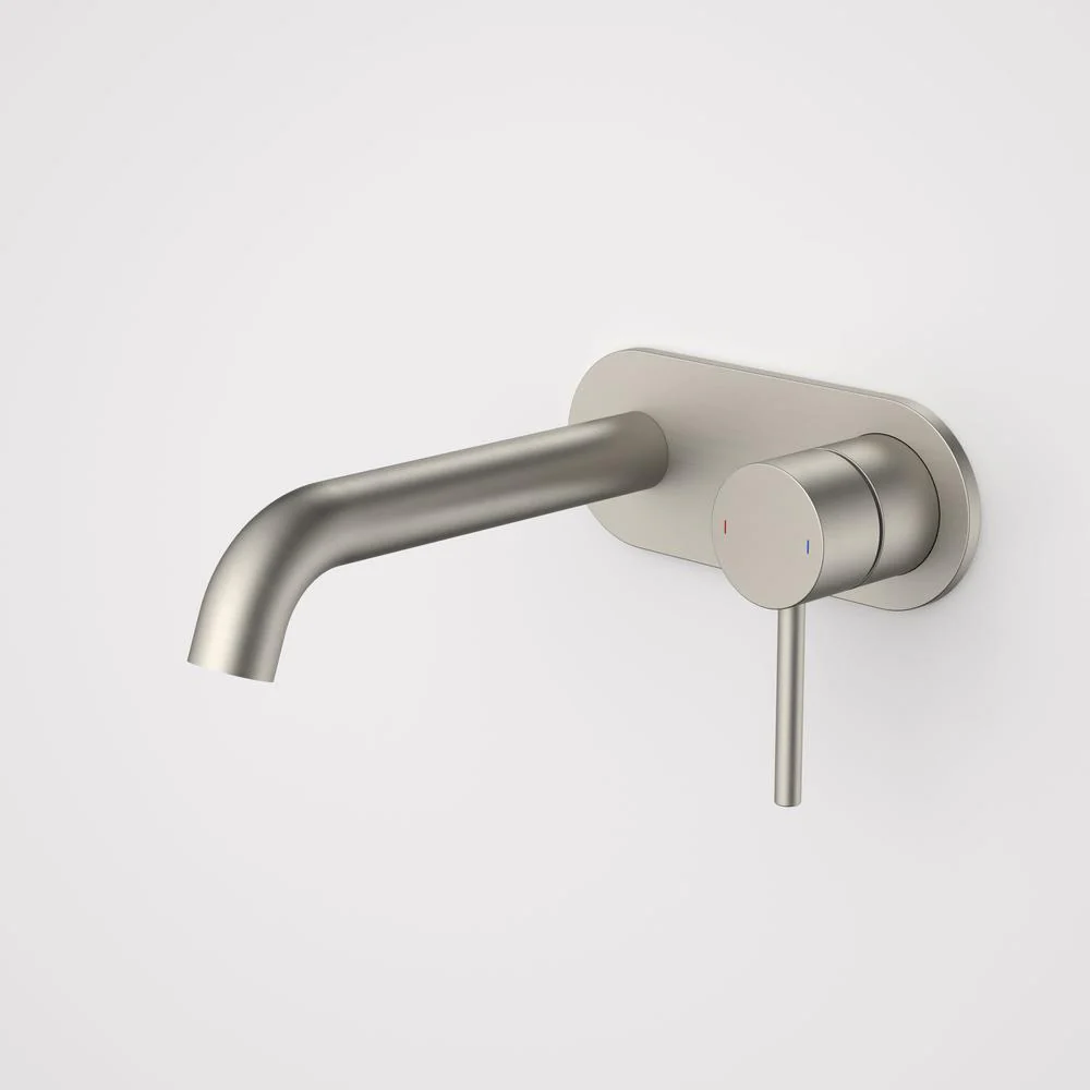 Caroma Liano II 175mm Wall Basin/Bath Mixer Single Plate - Brushed Nickel
