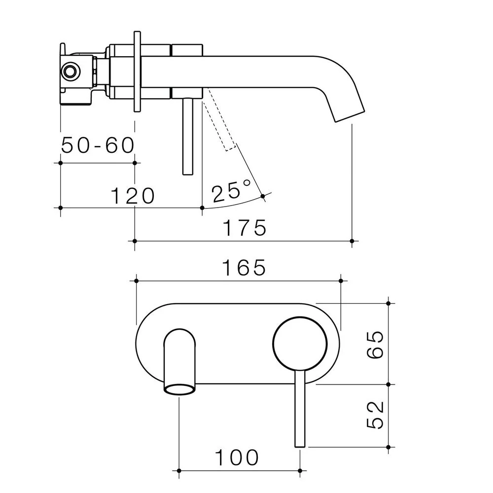 Caroma Liano II 175mm Wall Basin/Bath Mixer Single Plate - Chrome - Image 2