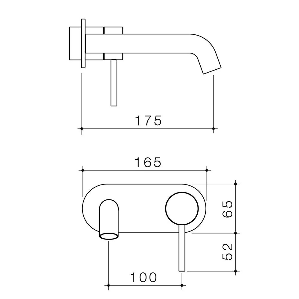 Caroma Liano II 175mm Wall Basin/Bath Single Plate (Trim-Kit) - Brushed Brass - Image 2