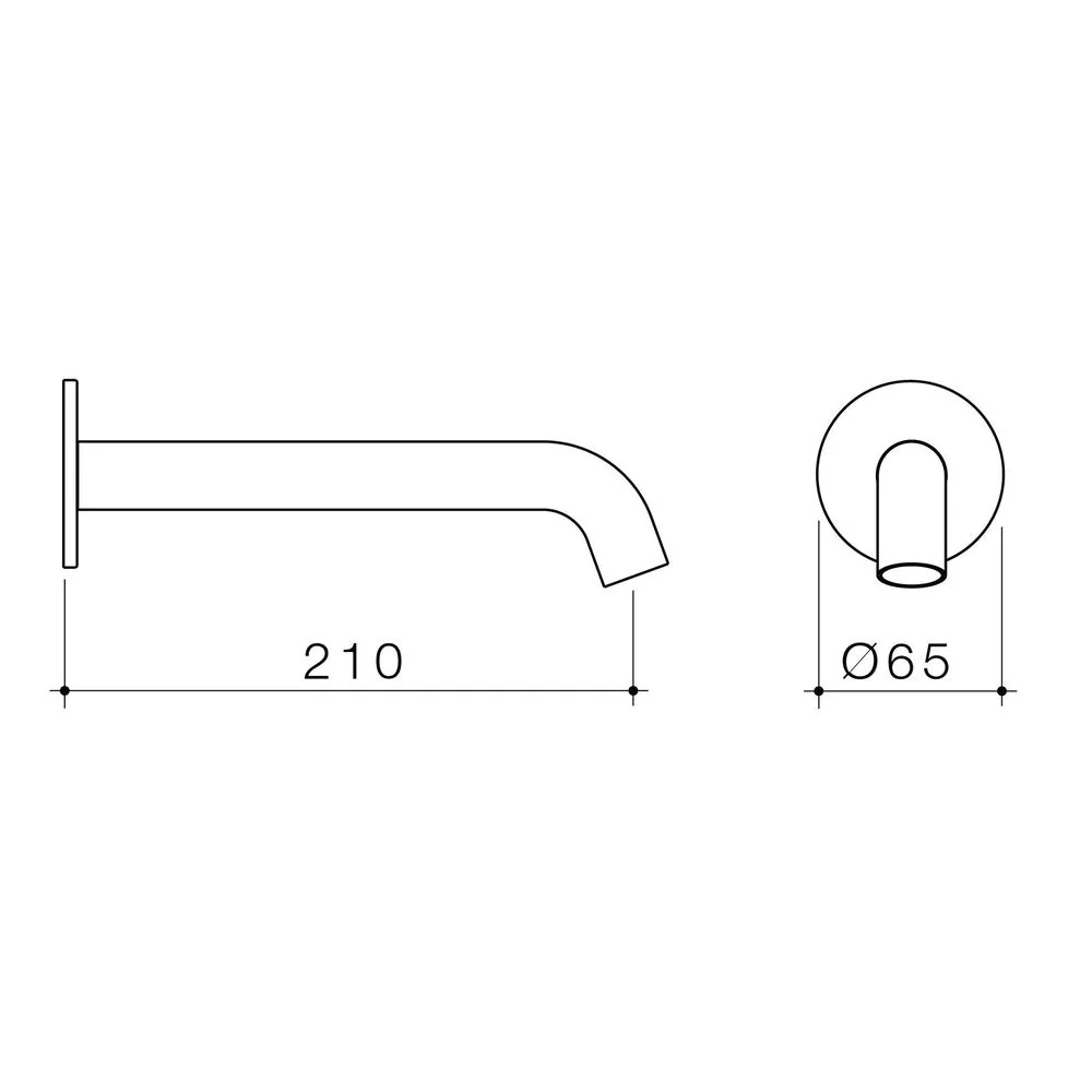 Caroma Liano II 210mm Basin/Bath Outlet - Brushed Bronze - Image 2