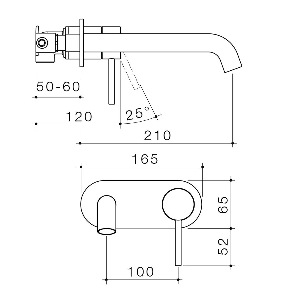 Caroma Liano II 210mm Wall Basin/Bath Mixer Single Plate - Brushed Bronze - Image 2