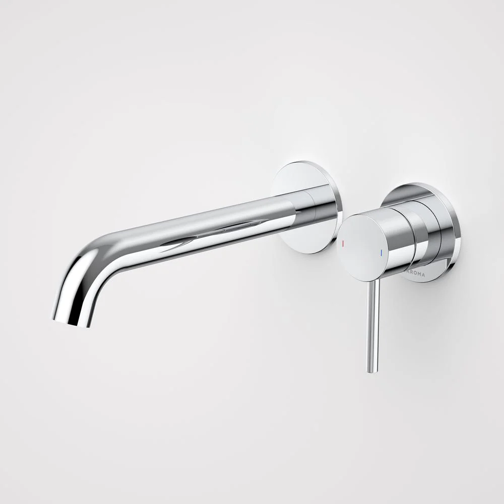 Caroma Liano II 210mm Wall Basin/Bath Mixer Twin Plate - Chrome