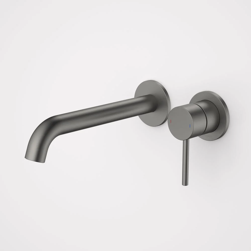 Caroma Liano II 210mm Wall Basin/Bath Mixer Twin Plate - Gun Metal