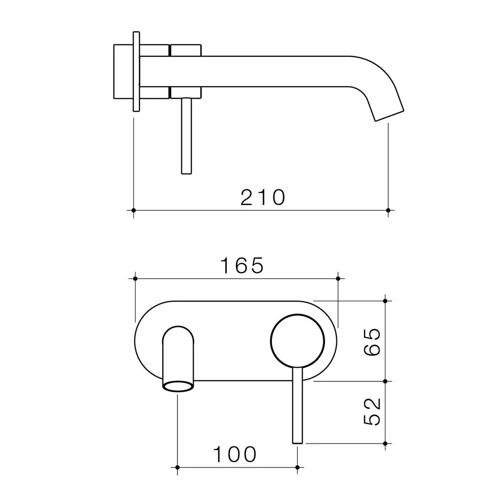 Caroma Liano II 210mm Wall Basin/Bath Single Plate (Trim-Kit) - Brushed Nickel - Image 2