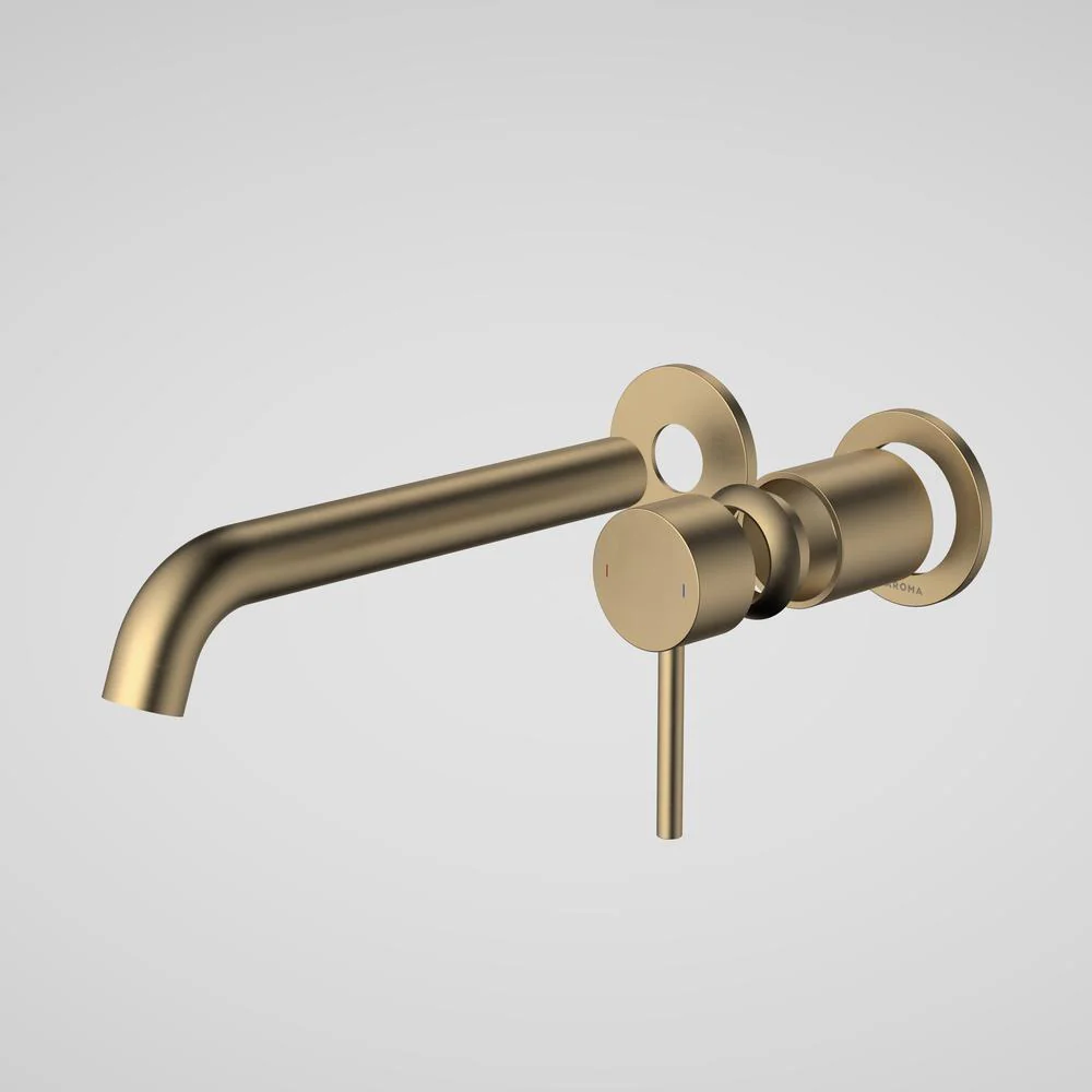Caroma Liano II 210mm Wall Basin/Bath Twin Plate (Trim-Kit) - Brushed Brass