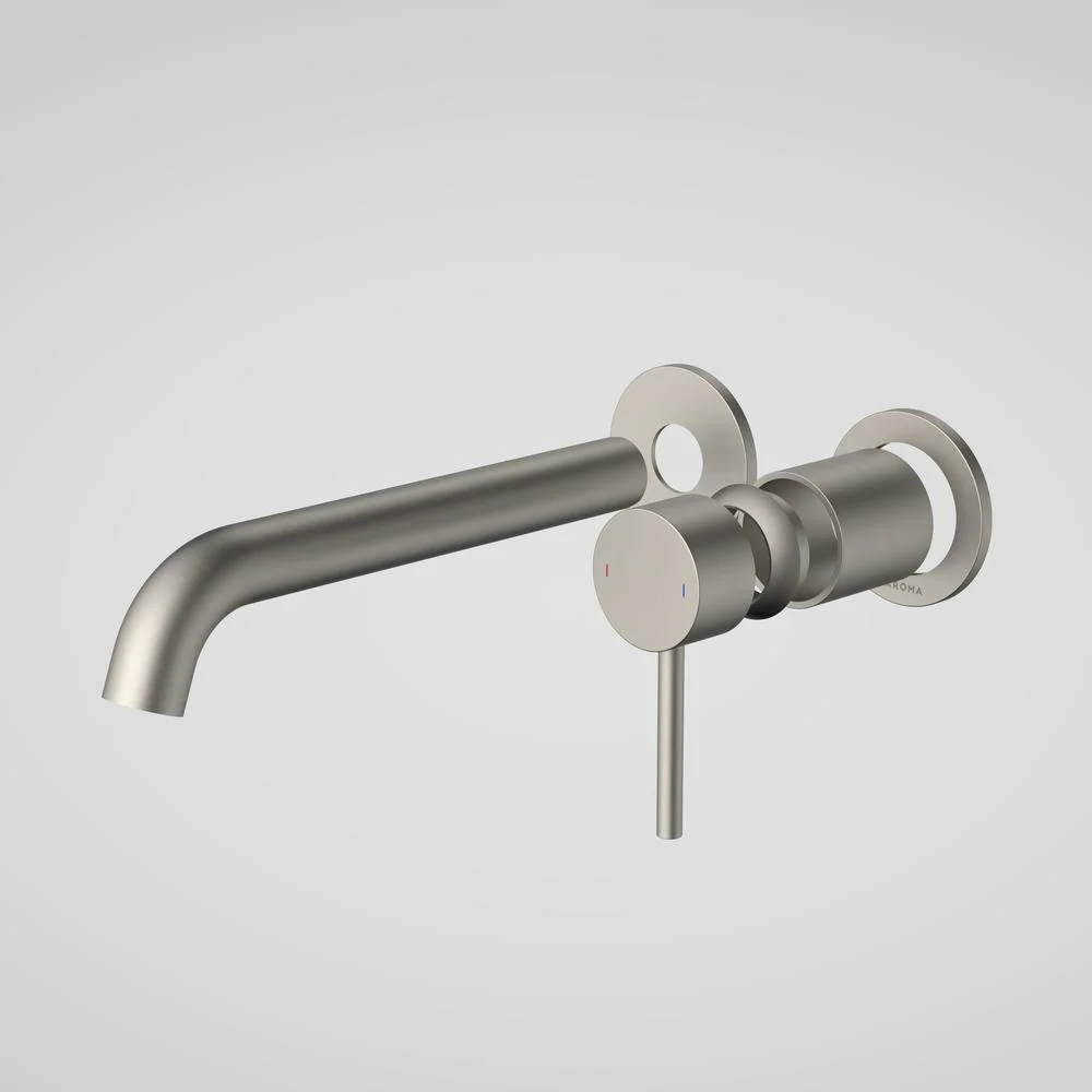 Caroma Liano II 210mm Wall Basin/Bath Twin Plate (Trim-Kit) - Brushed Nickel