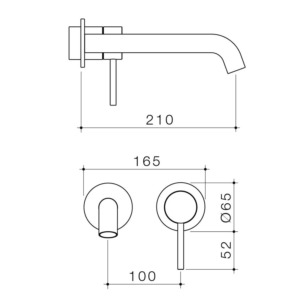 Caroma Liano II 210mm Wall Basin/Bath Twin Plate (Trim-Kit) - Brushed Nickel - Image 2