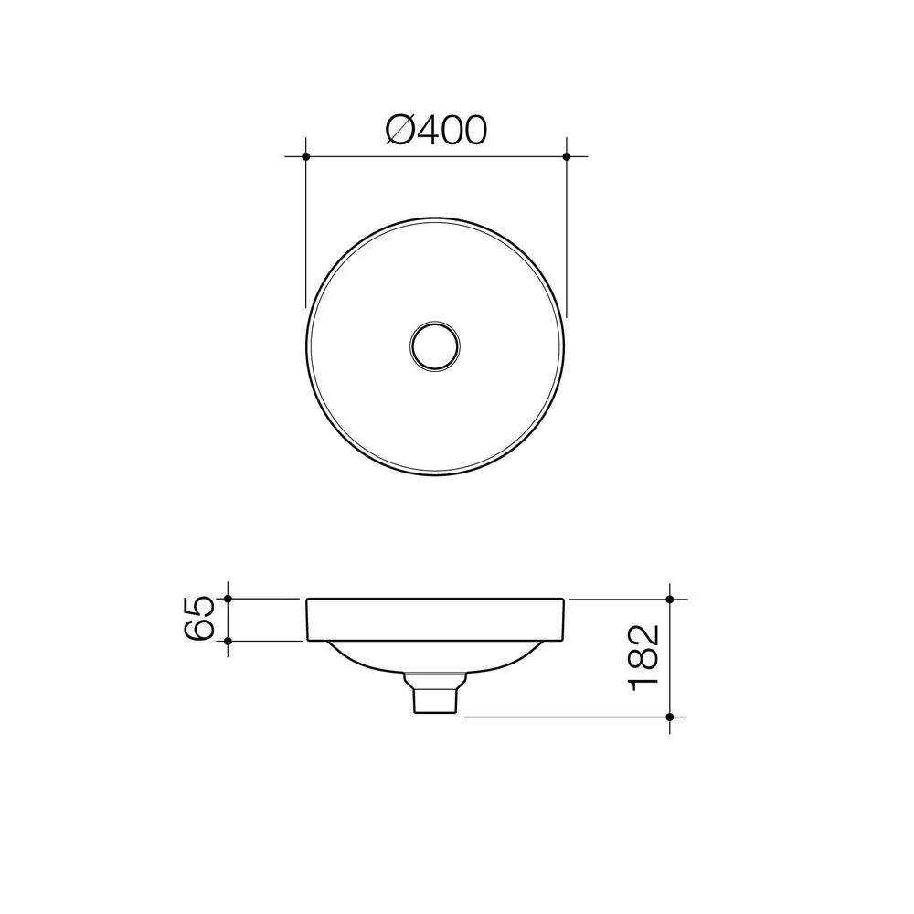 Caroma Liano II 400mm Round Inset Basin - White - Image 2