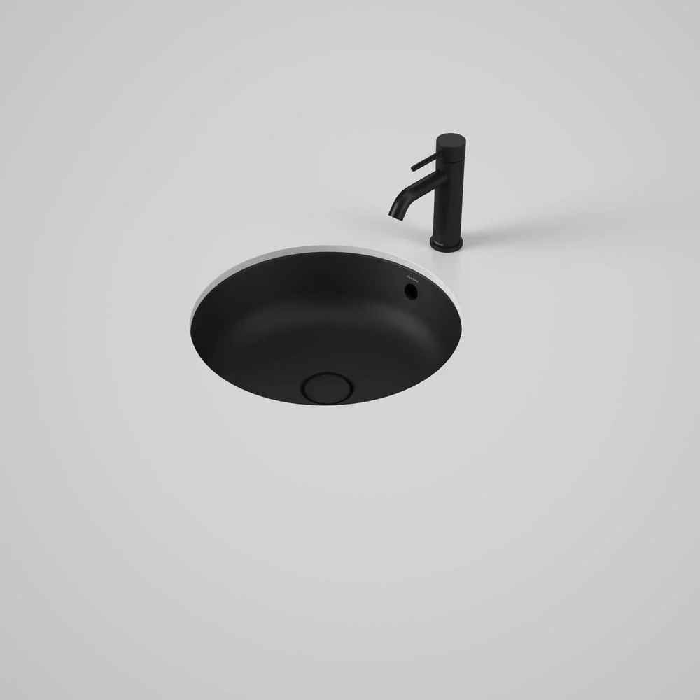 Caroma Liano II 440mm Round Under/Over Counter Basin with Overflow - Matte Black