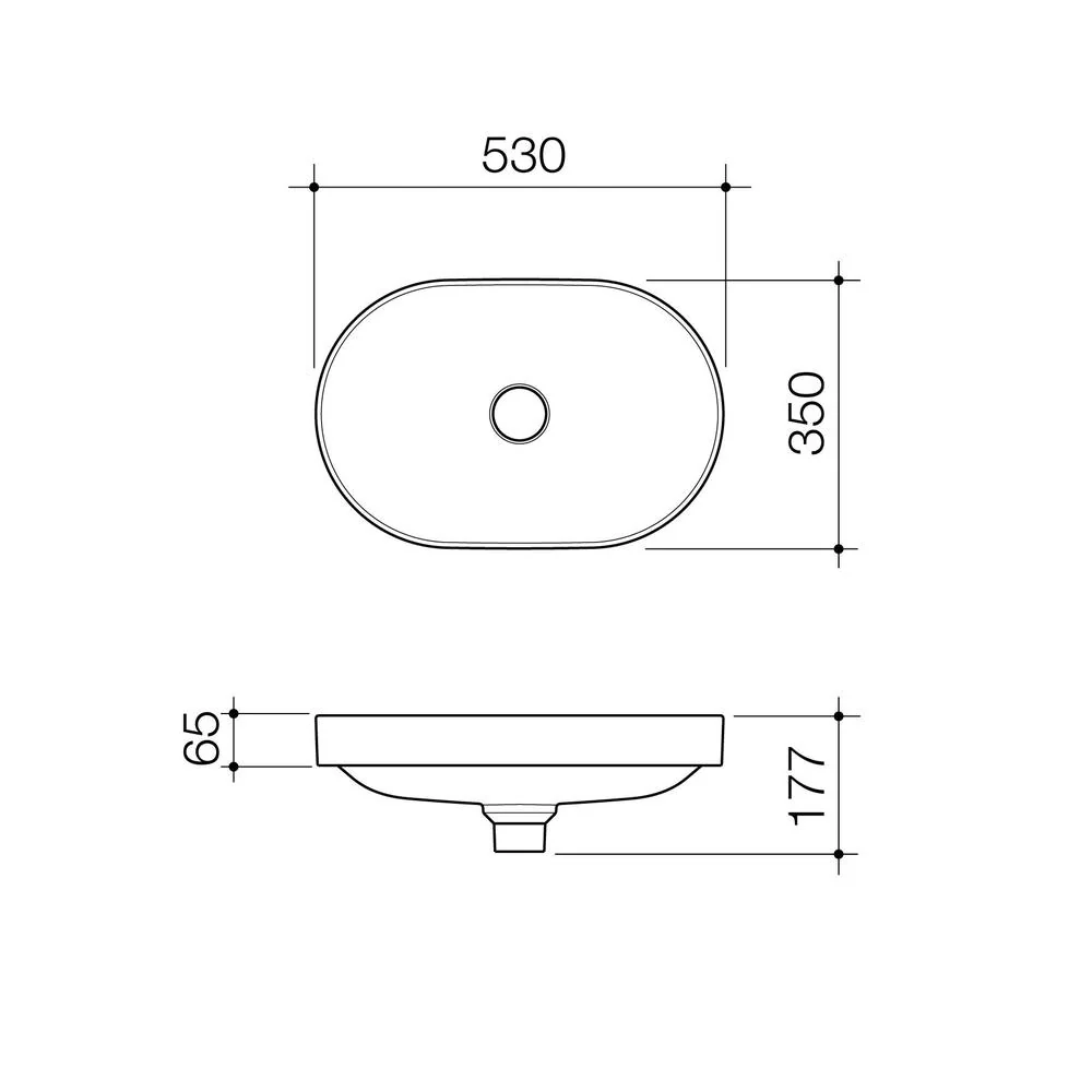 Caroma Liano II 530mm Pill Inset Basin - Matte Black - Image 2