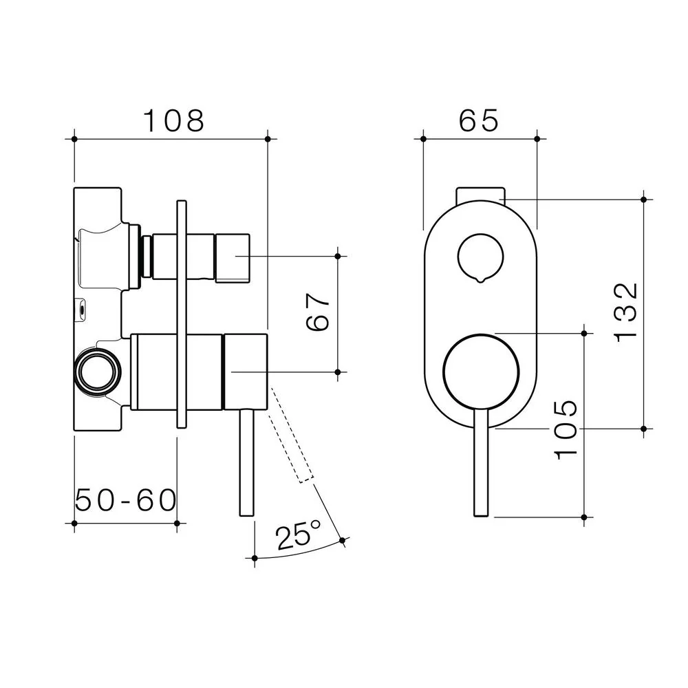 Caroma Liano II Bath/Shower Mixer With Diverter - Brushed Nickel - Image 2