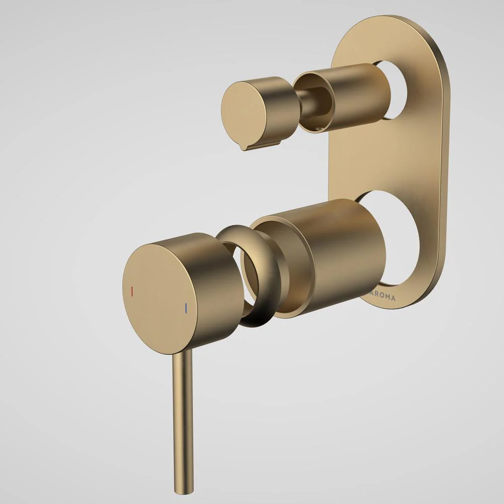 Caroma Liano II Bath/Shower Mixer With Diverter (Trim-Kit) - Brushed Brass