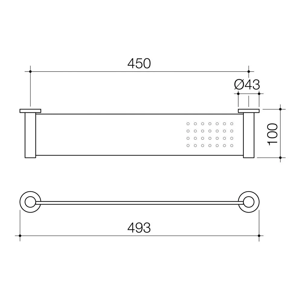 Caroma Liano II Bathroom Shelf - Gun Metal - Image 2