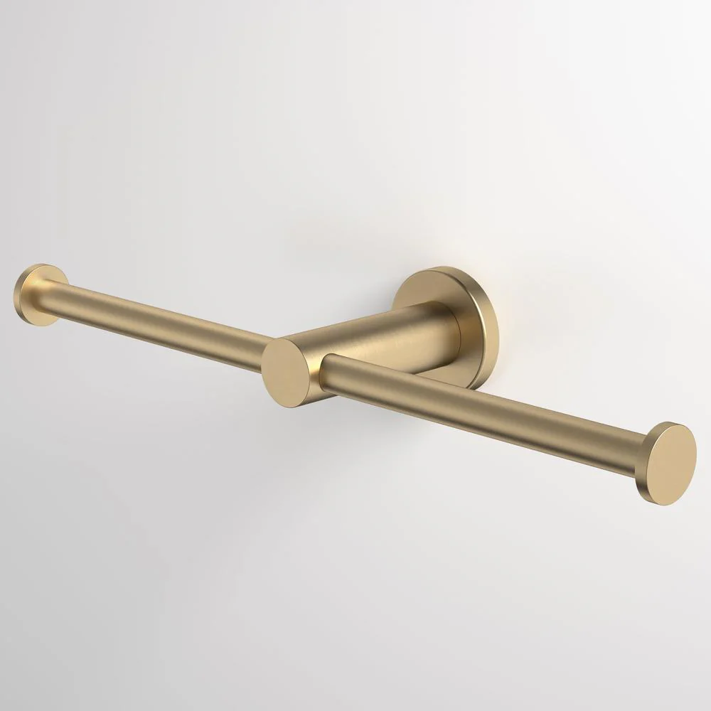 Caroma Liano II Double Toilet Roll Holder - Brushed Brass