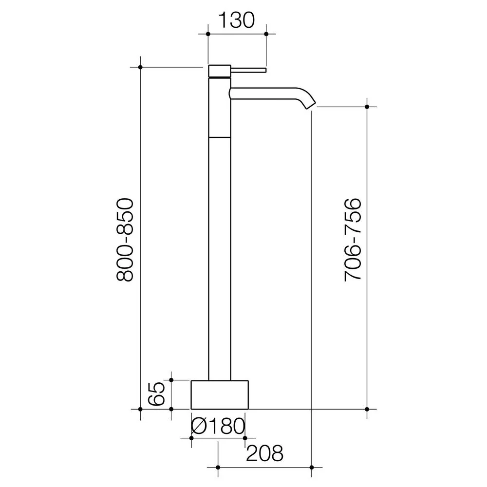 Caroma Liano II Freestanding Bath Filler - Brushed Brass - Image 2