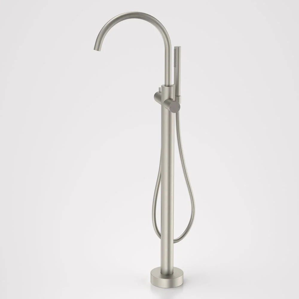 Caroma Liano II Freestanding Bath Filler with Hand Shower - Brushed Nickel