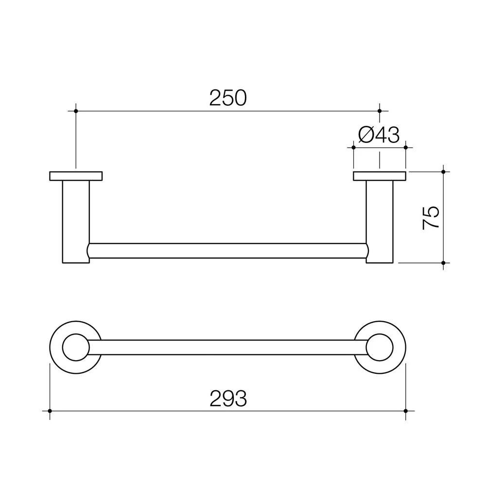 Caroma Liano II Hand Towel Rail - Gun Metal - Image 2