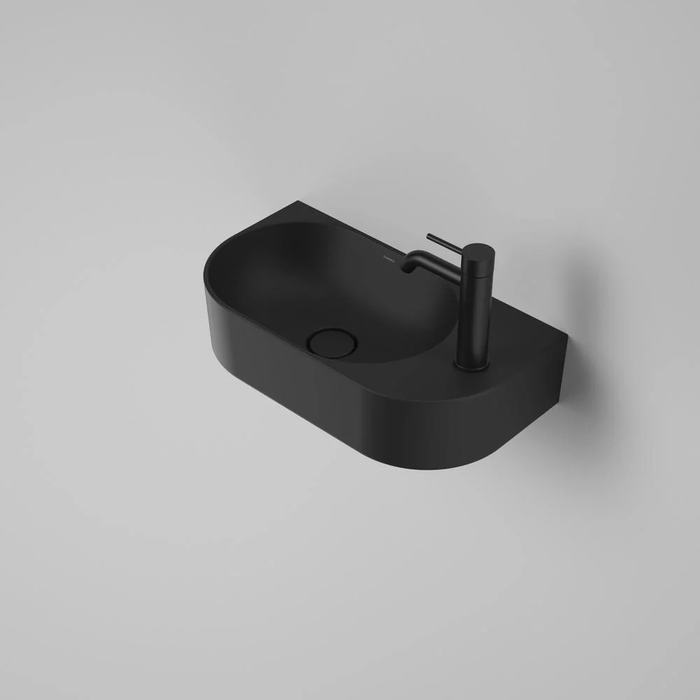 Caroma Liano II Hand Wall Basin - Matte Black (1 Tap Hole)