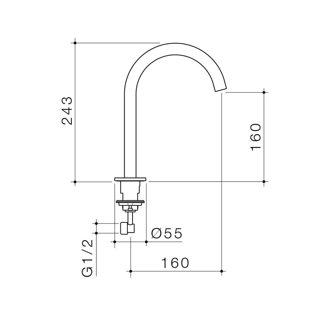 Caroma Liano II Hob Swivel Outlet 160mm - Chrome - Image 2