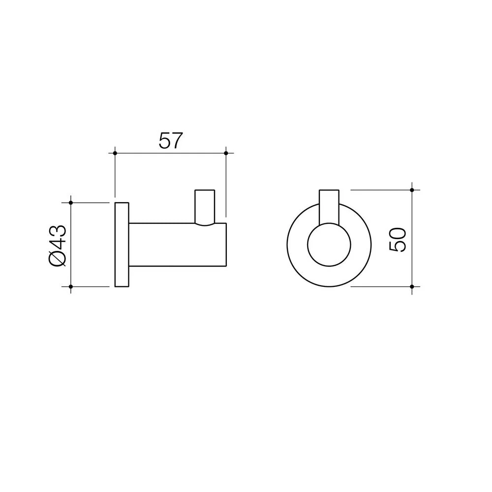 Caroma Liano II Robe Hook - Matte Black - Image 2