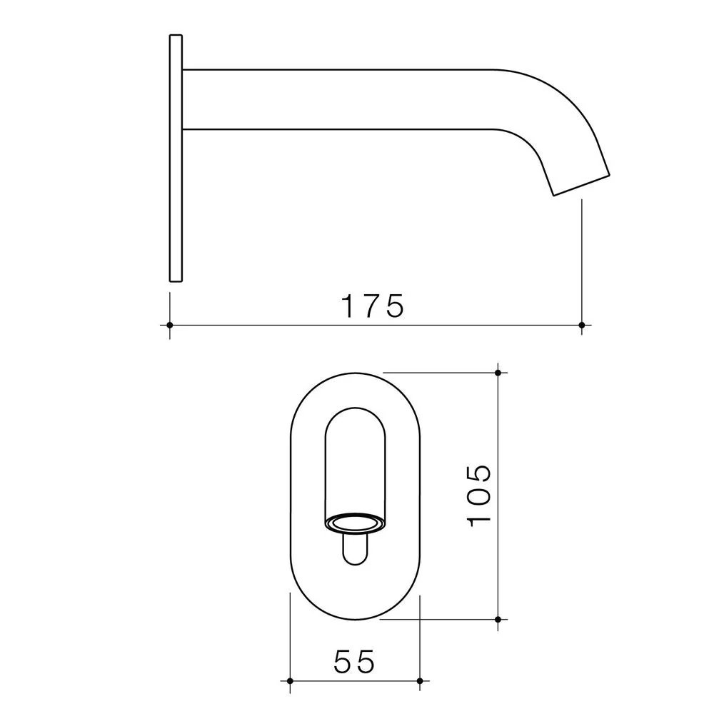 Caroma Liano II Sensor 175mm Wall Outlet Kit - Brushed Nickel - Image 2