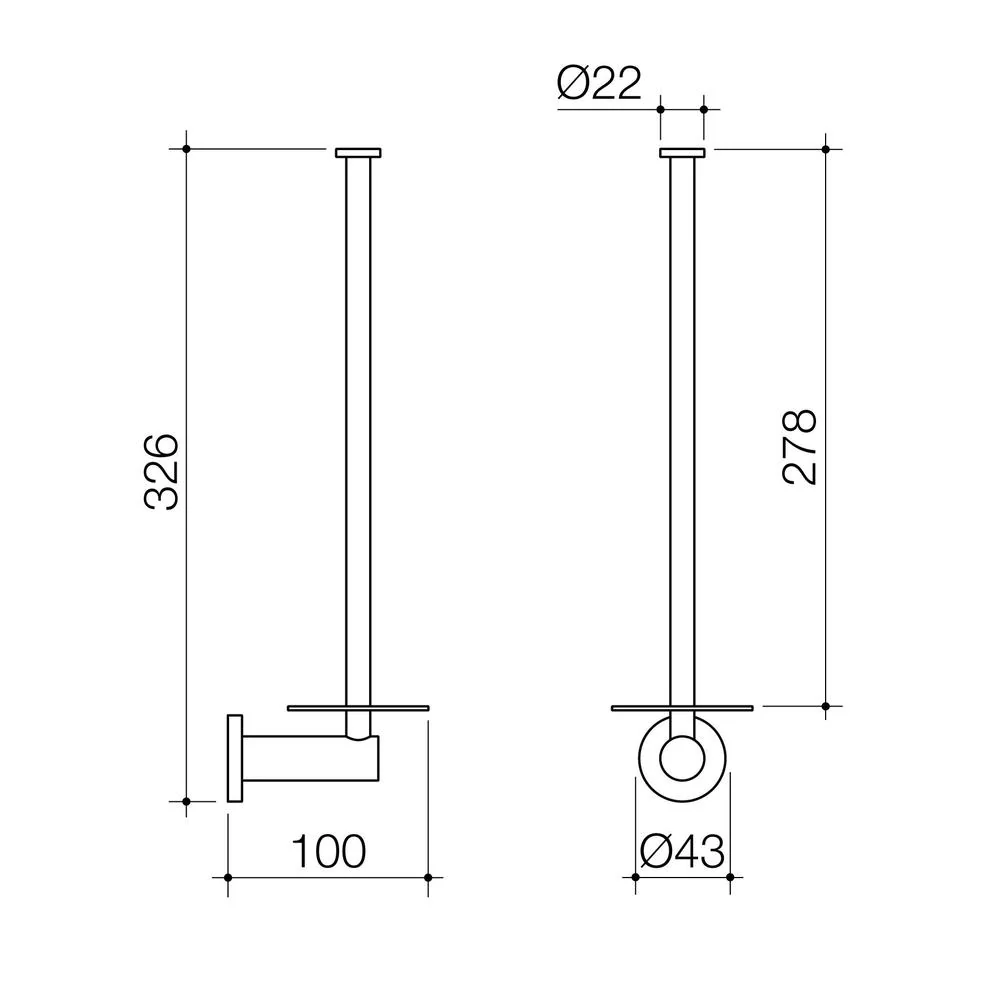 Caroma Liano II Spare Toilet Roll Holder - Chrome - Image 2