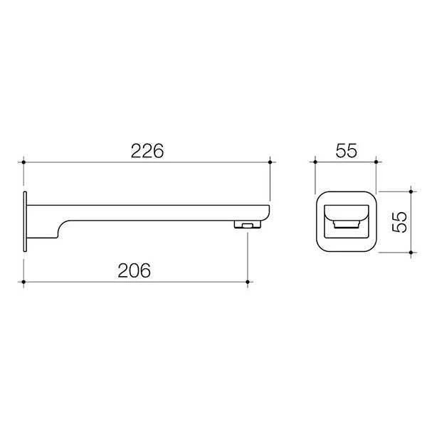 Caroma Luna Basin/Bath Outlet - Brushed Brass - Image 2