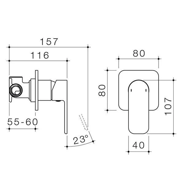 Caroma Luna Bath/Shower Mixer - Chrome - Image 2