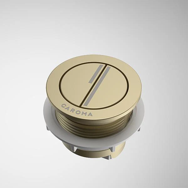 Caroma Luna Round Cistern Flush Button - Brushed Brass