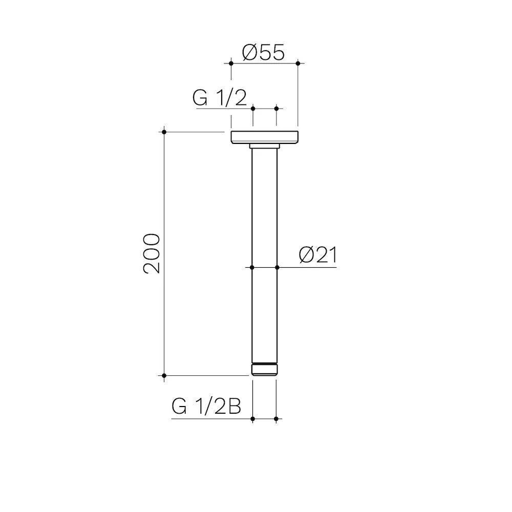 Caroma Urbane II 200mm Ceiling Shower Arm - Brushed Nickel - Image 2