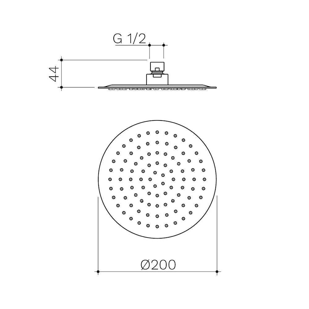 Caroma Urbane II 200mm Round Rain Shower - Black Matte - Image 2