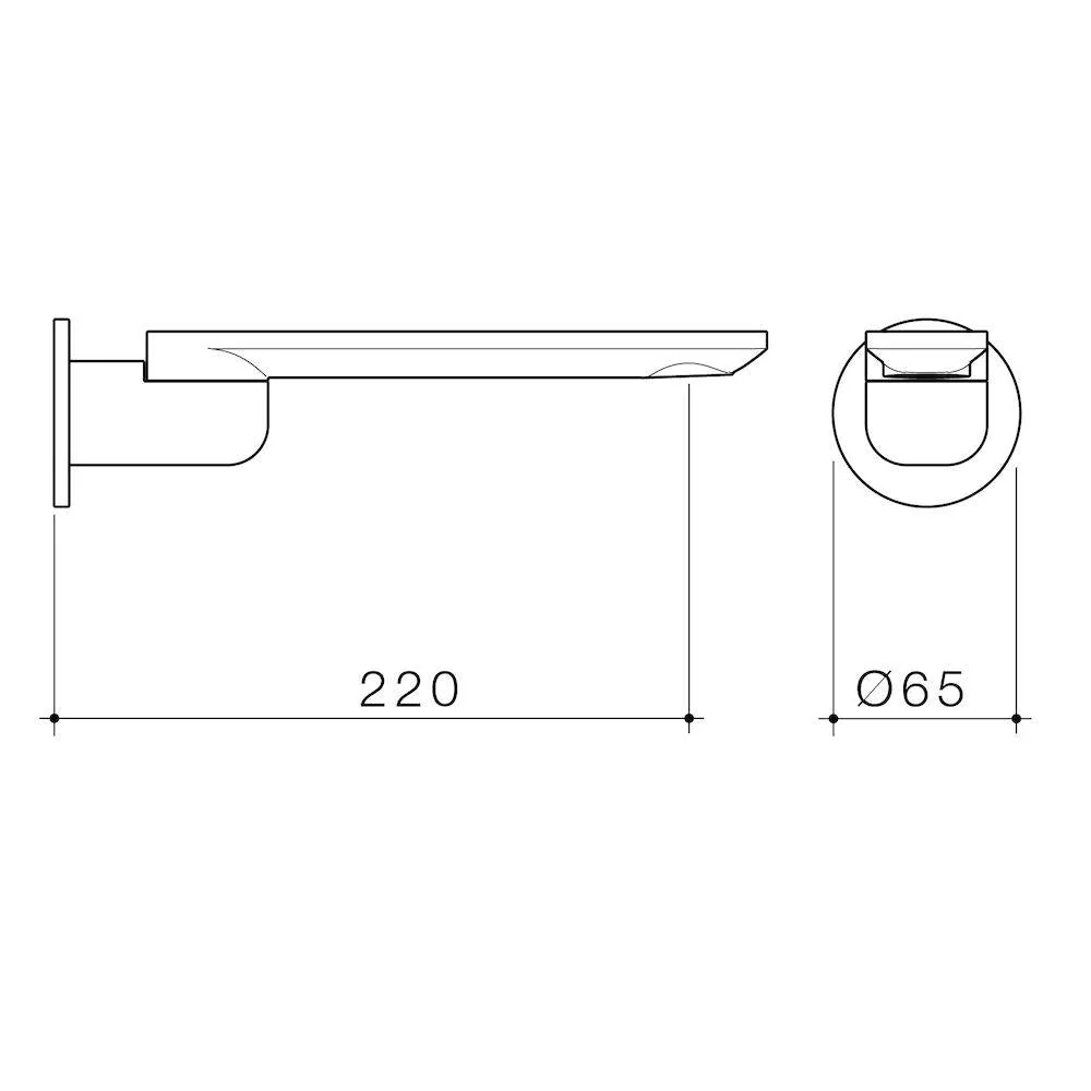 Caroma Urbane II 220mm Bath Swivel Outlet Round Plate - Brushed Brass - Image 3