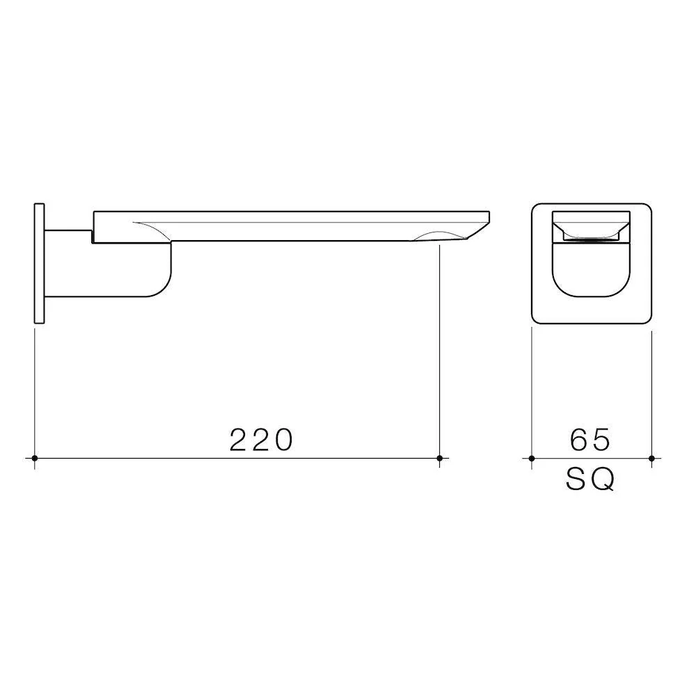 Caroma Urbane II 220mm Bath Swivel Outlet Square Plate - Brushed Nickel - Image 3