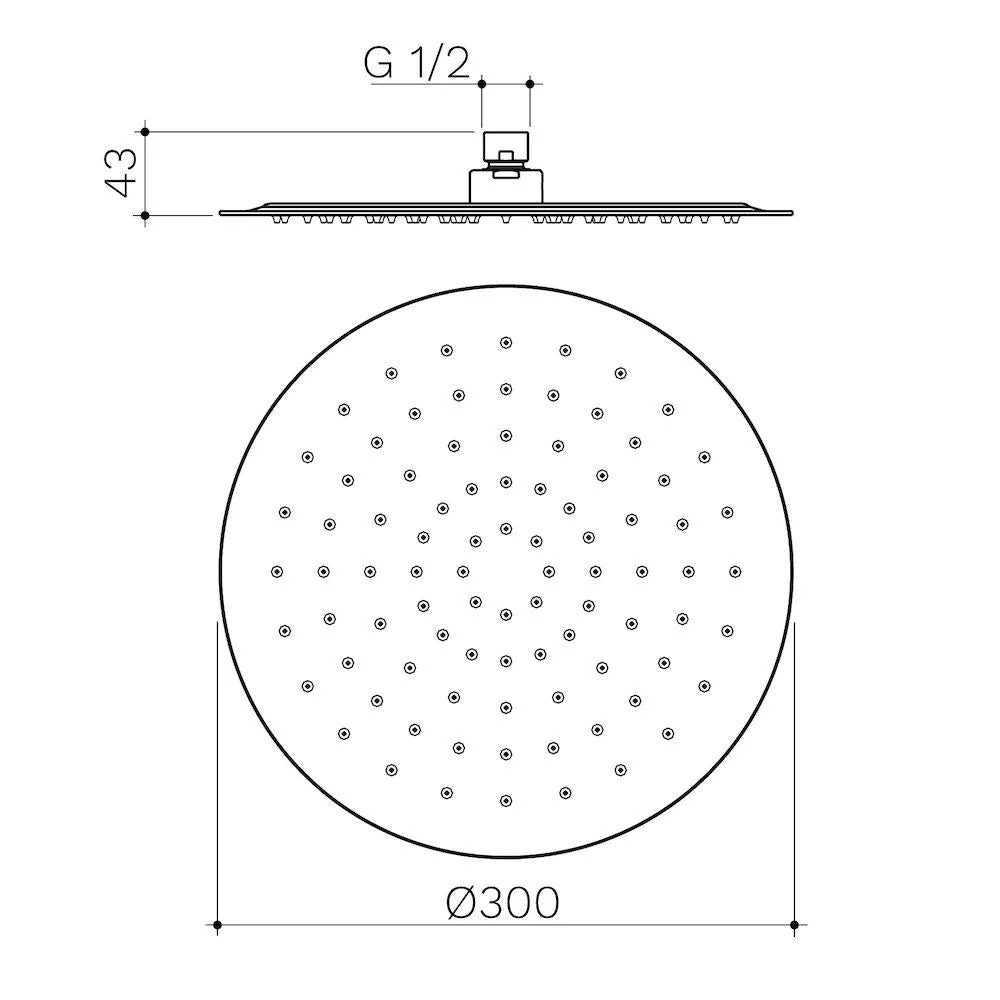 Caroma Urbane II 300mm Round Rain Shower - Black Matte - Image 2
