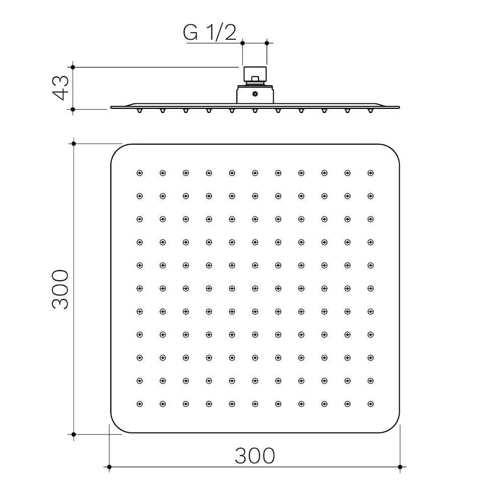 Caroma Urbane II 300mm Square Rain Shower - Chrome - Image 2