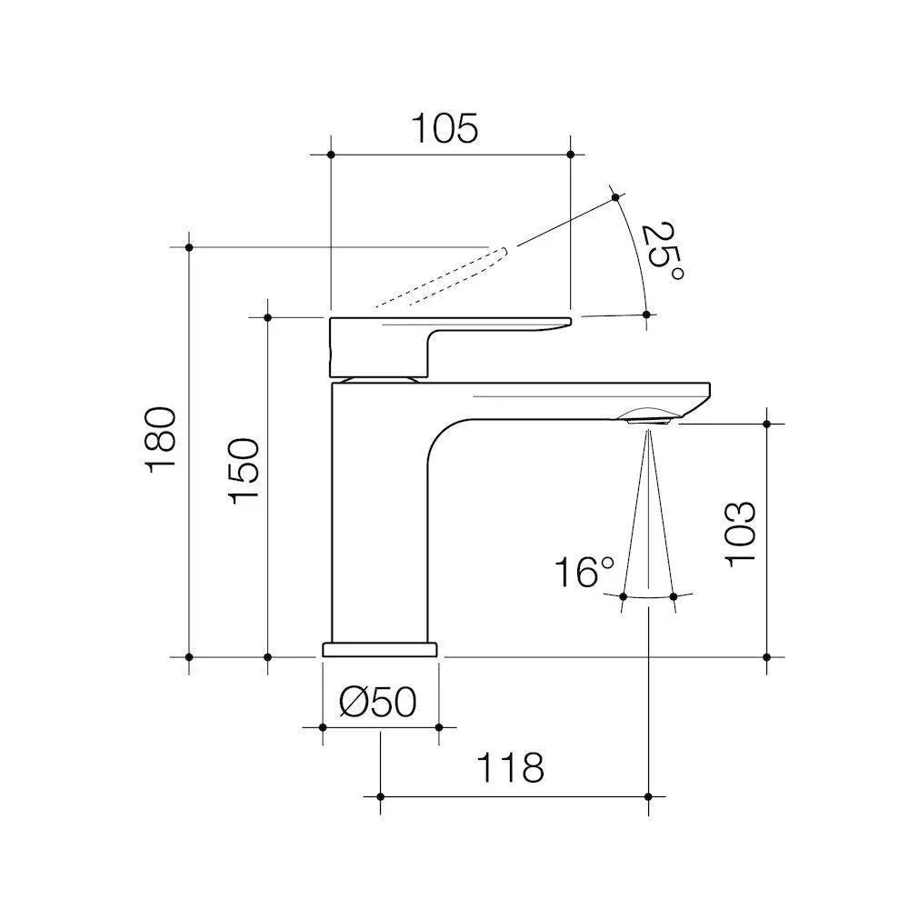 Caroma Urbane II Basin Mixer - Brushed Nickel - Image 2
