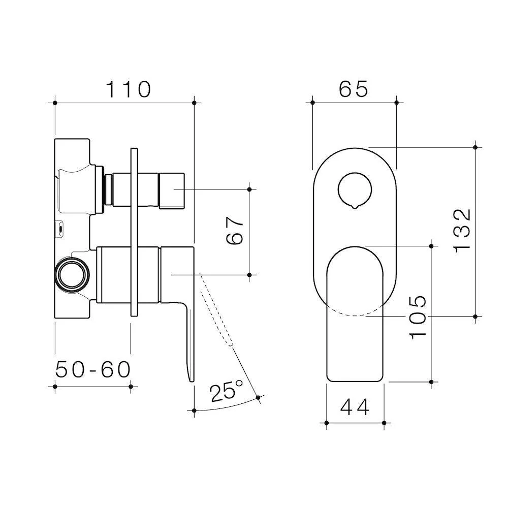 Caroma Urbane II Bath / Shower Mixer With Diverter Round Plate - Brushed Brass - Image 2