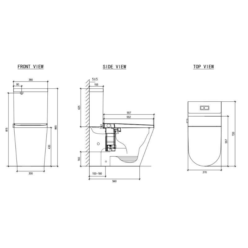 Zumi Zero Rimless Whirlpool Flushing Smart Bidet Toilet Suite - Image 2