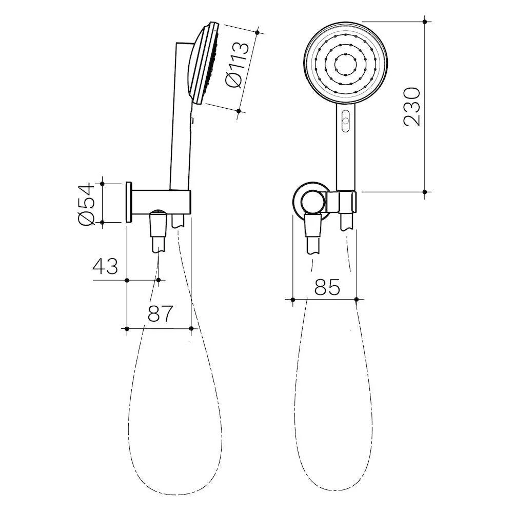 Caroma Urbane II Hand Shower - Brushed Brass - Image 2