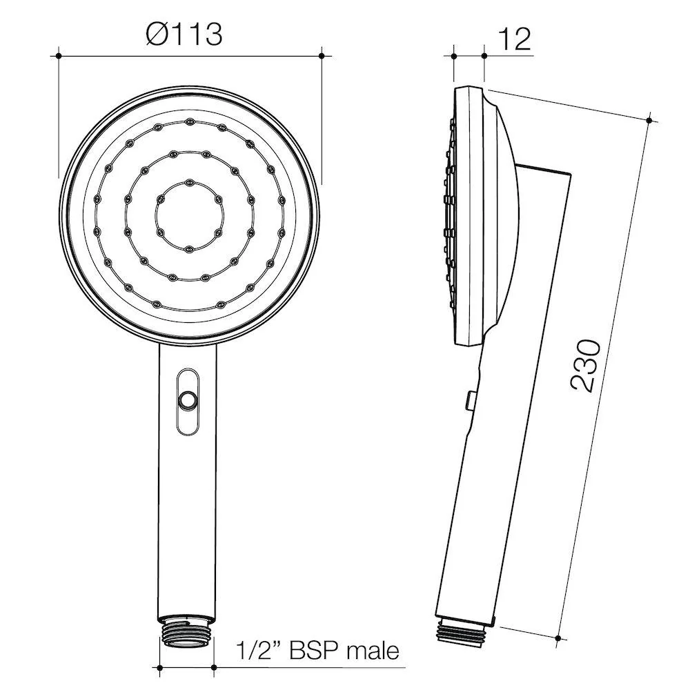 Caroma Urbane II Hand Shower (Handset Only) - Brushed Nickel - Image 2