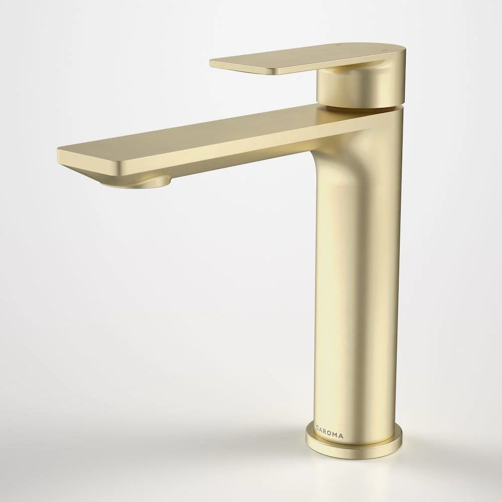 Caroma Urbane II Mid Tower Basin Mixer Lead Free - Brushed Brass