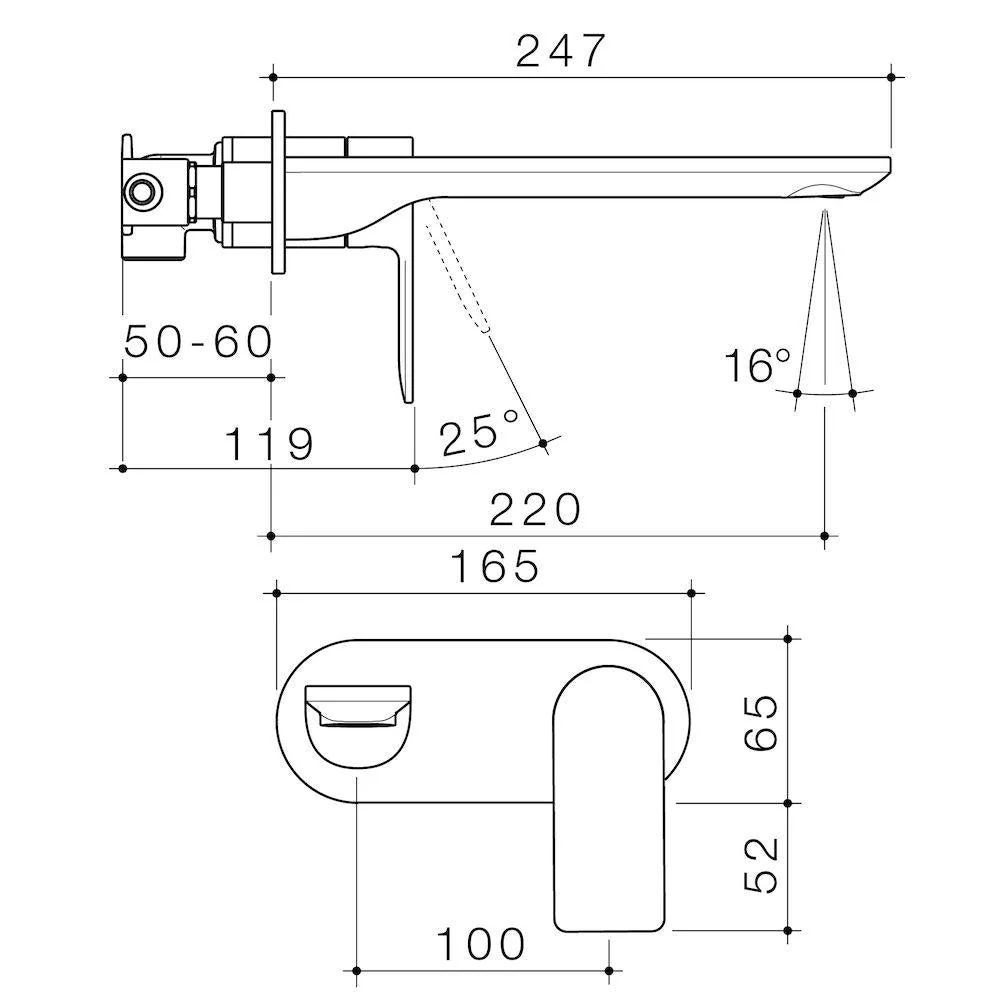 Caroma Urbane II Wall Basin/Bath Mixer Round Plate - Brushed Nickel - Image 4