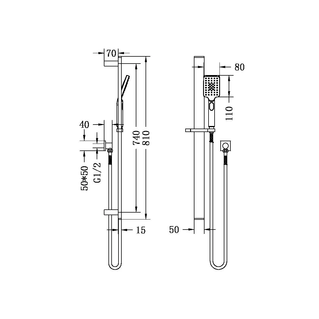 Nero Celia New Shower Rail - Gun Metal - Image 2